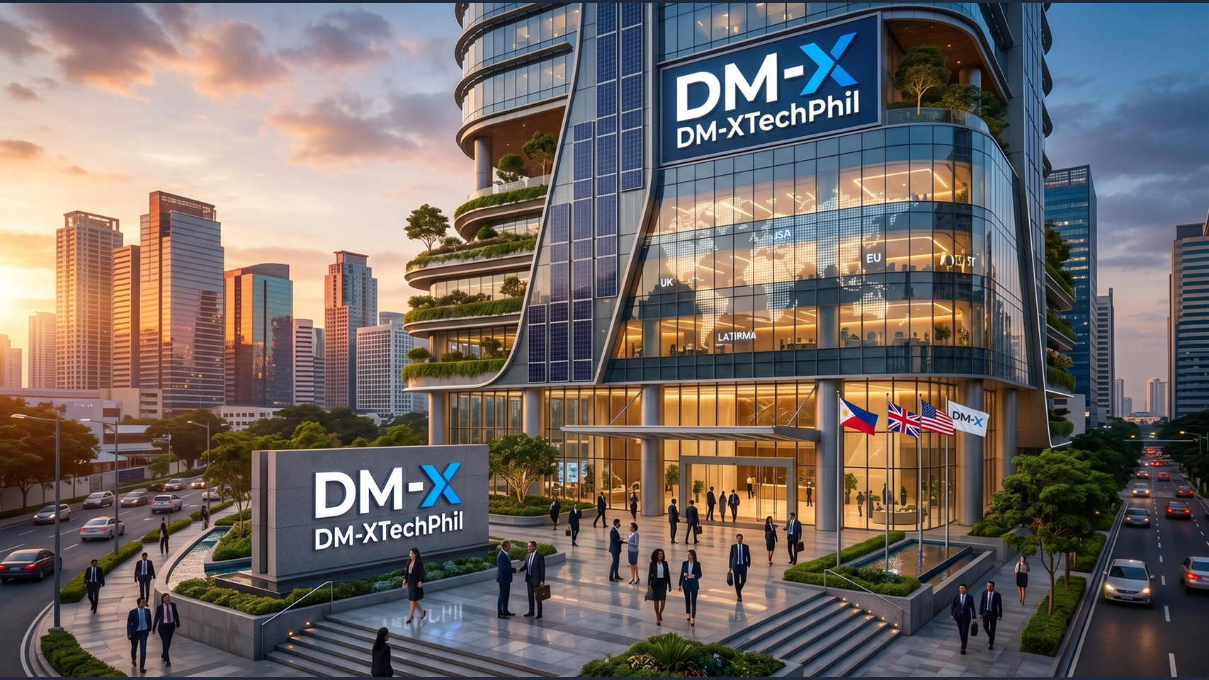 DM-X corporate backdrop
